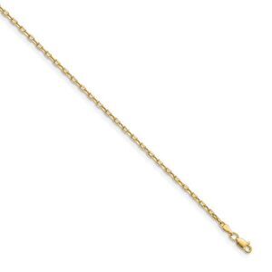 3mm 14k Yellow Gold Hollow Open D/C Cable Chain Necklace, 24 Inch